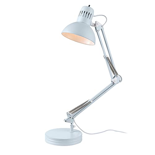 0058219523339 - GLOBE ELECTRIC 52333 ARCHITECT 28 SPRING BALANCED ARM DESK LAMP, MATTE LIGHT BLUE, ON-OFF ROTARY SWITCH ON SHADE, INTERCHANGEABLE BASE AND CLAMP ARM DESIGN