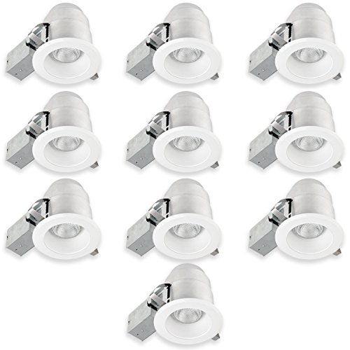 0058219909560 - GLOBE ELECTRIC 90956 PAR 20 IC RATED REGRESSED ROUND RECESSED LIGHTING KIT FLOOD LIGHT WITH WHITE FINISH BAFFLE (10 PACK), 5