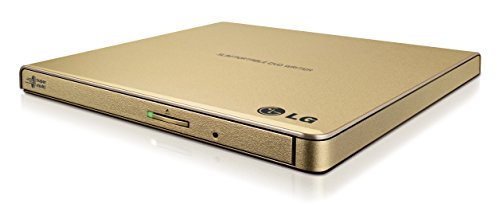 0058231313062 - LG ELECTRONICS 8X USB 2.0 SUPER MULTI ULTRA SLIM PORTABLE DVD+/-RW EXTERNAL DRIVE WITH M-DISC SUPPORT, RETAIL (GOLD) GP65NG60