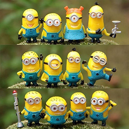 5844245905455 - NEW SET OF 12PCS DESPICABLE ME 2 CUTE MINIONS MOVIE CHARACTER FIGURES DOLL TOY