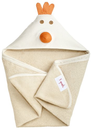 5889333013551 - 3 SPROUTS HOODED TOWEL, CREAM
