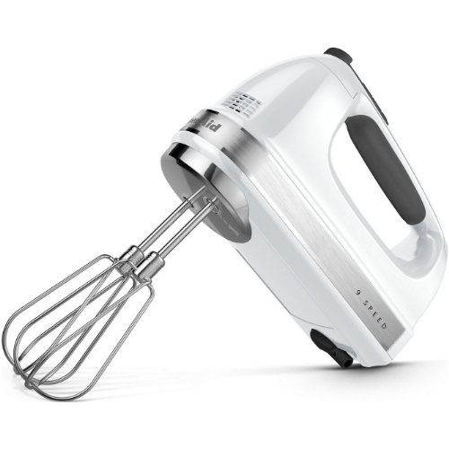 5898405979220 - KITCHENAID 9-SPEED HAND MIXER- WITH (FREE DOUGH HOOKS, WHISK, MILK SHAKE LIQUID BLENDER ROD ATTACHMENT AND ACCESSORY BAG)