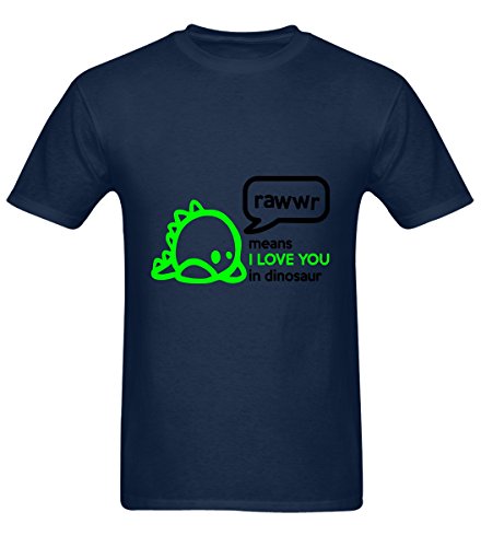 5901398499931 - YIGETOP100 MENS RAWWR MEANS I LOVE YOU IN DINOSAUR NAVY FUNNY COTTON T-SHIRT XXX-LARGE