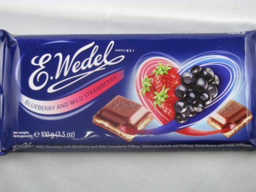 5901588016320 - E. WEDEL MILK CHOCOLATE WITH BLUEBERRY AND WILD STRAWBERRY FILLING 100G