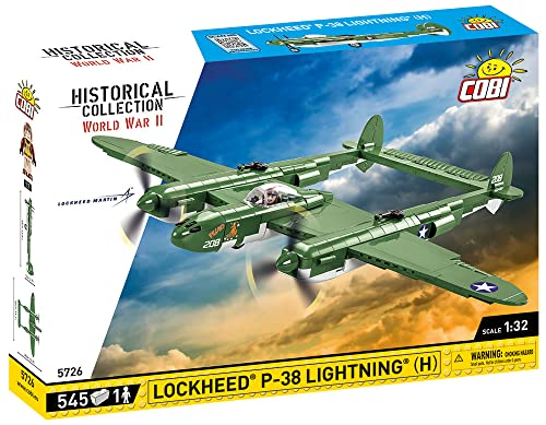 5902251057268 - COBI HISTORICAL COLLECTION: WORLD WAR II LOCKHEED P-38 LIGHTNING (H) PLANE