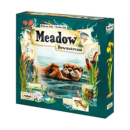 5902650617452 - MEADOW DOWNSTREAM BOARD GAME EXPANSION | STRATEGY GAME | ADVENTURE GAME | NATURE GAME | FUN FAMILY BOARD GAME FOR ADULTS AND KIDS | AGES 10+ | 1-4 PLAYERS | AVG. PLAYTIME 60-90 MINUTES | MADE BY REBEL