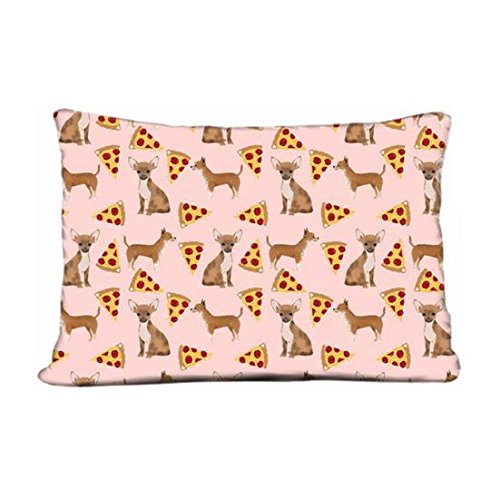 5904001950577 - PILLOW CASE COVERS CHIHUAHUA DOG PIZZA FABRIC CUTE PET PILLOW CASE 12 X 20 PILLOW CASE