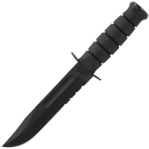 5915903618274 - KA-BAR FIGHTING/UTILITY SERRATED EDGE KNIFE WITH HARD SHEATH, BLACK