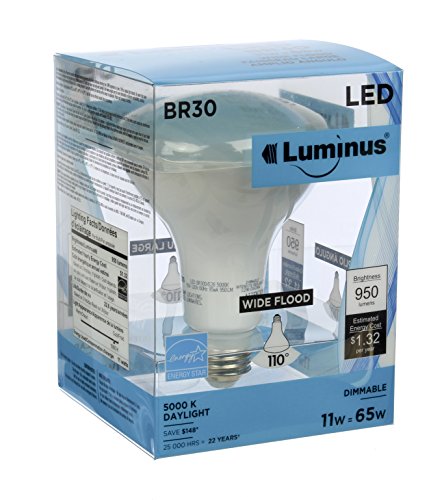 950 Lumens 5000K Dimmable Led Light Bulb-6 Pack Br30 Daylight 65W Luminus PLYC5235-11W 