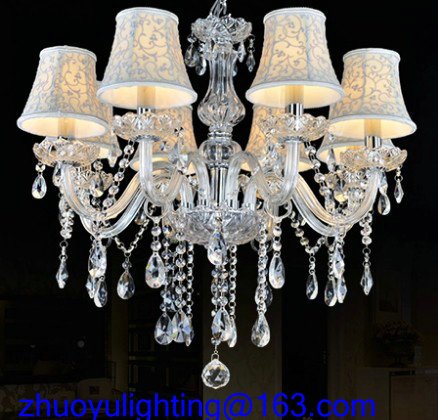 0592384656886 - CANDLE CRYSTAL CHANDELIER WITH SHADE 6LAMPS 600MM*600MM*600MM LIGHTS FIXTURE PENDANT HANGING CEILING LAMP