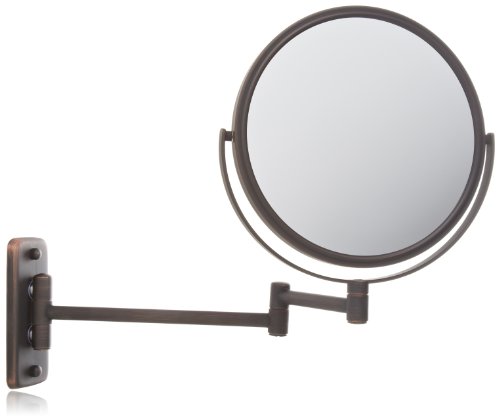 0593159112859 - JERDON JP7506BZ 8-INCH WALL MOUNT MAKEUP MIRROR WITH 5X MAGNIFICATION, BRONZE FINISH