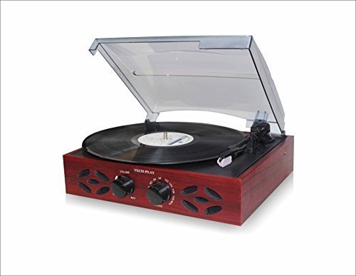 5940982087451 - TECHPLAY ODC15 3 SPEED WOODEN RETRO CLASSIC TURNTABLE WITH FM RADIO, HEADPHONE JACK AND BUILT IN SPEAKERS, WOOD TURTABLE BY TECHPLAY