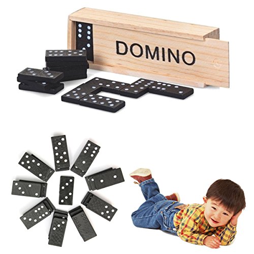 5949095712113 - 28PCS CHILDREN'S WOODEN BOXED DOMINO GAME PLAY SET TRADITIONAL CLASSIC TOY GIFTS
