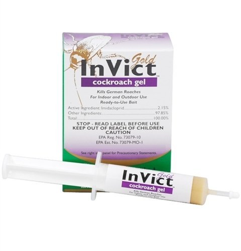 5971459086004 - 2 TUBES INVICT GOLD COCKROACH GERMAN ROACH CONTROL GEL BAIT W/ PLUNGER (35 GRAM PER TUBE) 5 GRAMS MORE BAIT THEN MAXFORCE AND ADVION
