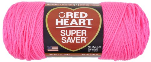0599039247291 - RED HEART E300.0722 SUPER SAVER ECONOMY YARN, PRETTY N PINK