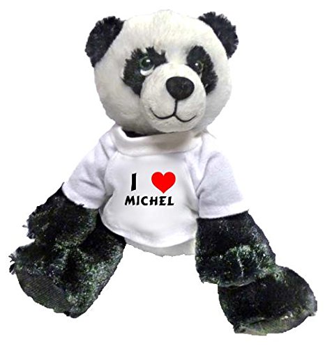 5993000064422 - PLUSH PANDA TOY WITH I LOVE MICHEL T-SHIRT (FIRST NAME/SURNAME/NICKNAME)