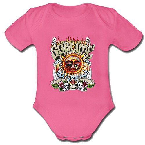 5999492583762 - BUTTERFLY CUSTOM SUBLIME BABY INFANT TODDLER SHORT SLEEVE BODYSUIT ONE PIECE 9-12 MONTHS PINK
