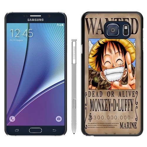 6000012372090 - SAMSUNG GALAXY NOTE 5 CASE,HIGH QUALITY UNIQUE CUSTOM DESIGN LUFFY WANTED POSTER HARD PC BLACK COVER FOR SAMSUNG GALAXY NOTE 5