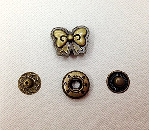 6000527012955 - 15 SET VINTAGE STYLE BOWTIE CAP POPPERS SNAP FASTENER PRESS STUD POPPERS BUTTON-633