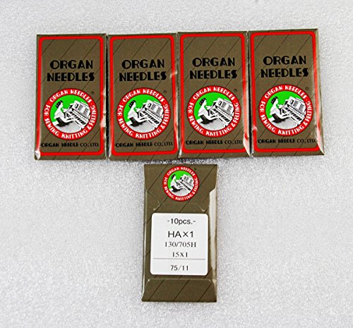 6000527015758 - 50 COUNT BALL POINT SEWING MACHINE NEEDLES HOME-USE BY ORGAN NEEDLES , SIZE 75 / 11 BALL POINT