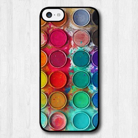 0600060023966 - FOR IPHONE 5C CASE, FASHION DESIGN WATERCOLOR PAINT BOX PATTERN PROTECTIVE HARD PHONE COVER SKIN CASE FOR IPHONE 5C +SCREEN PROTECTOR