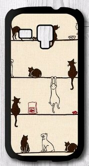 0600070126404 - FOR SAMSUNG GALAXY S4 MINI / S3 MINI CASE, LOVELY CATS PATTERN DESIGN PROTECTIVE HARD PHONE COVER SKIN CASE FOR SAMSUNG GALAXY S3 MINI + SCREEN PROTECTOR