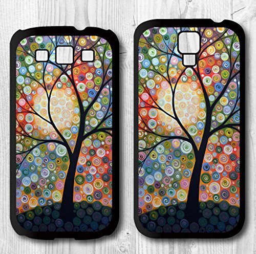 0600070155565 - FOR SAMSUNG GALAXY S4 / S3 CASE, TREE OIL PAINTING PATTERN PROTECTIVE HARD PHONE COVER SKIN CASE FOR SAMSUNG GALAXY S4 + SCREEN PROTECTOR