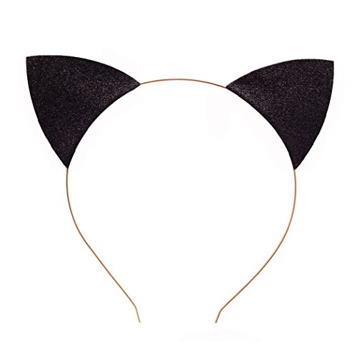 0600089650099 - LASASA GIRLS FELINA GLITTER CAT EARS HEADBAND (GOLDEN+BLACK-1PCS)