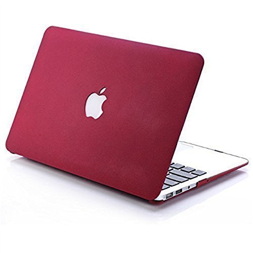 6001000009325 - TIP-TOP® AIR 13-INCH RUBBERIZED FROSTED HARD CASE COVER FOR APPLE MACBOOK AIR 13.3 ((A1369 AND A1466) (WINE RED)