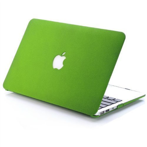 6001000009349 - TIP-TOP® AIR 13-INCH GREEN RUBBERIZED FROSTED HARD CASE COVER FOR APPLE MACBOOK AIR 13.3 ((A1369 AND A1466) (GREEN)