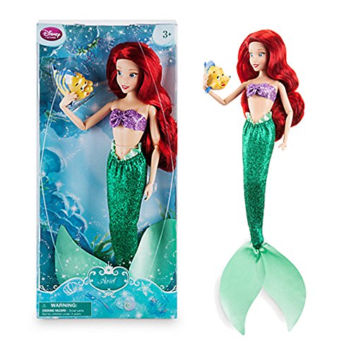0600104090138 - DISNEY STORE ARIEL CLASSIC DOLL WITH FLOUNDER 12