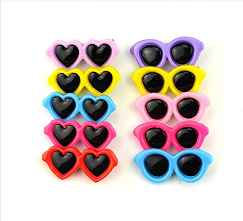 6001288235089 - GENERIC PET CAT PUPPY SMALL DOG HAIR CLIPS,CUTE HEART AND ROUND SUNGLASSES STYLE PET GROOMING ACCESSORIES