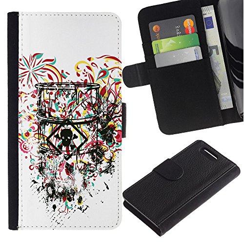 6001500075585 - ARTCO CASES - SONY XPERIA Z1 COMPACT D5503 - CUTE CARTOON HIPSTER CAUTION SIGN LOVE HEART - SLIM PU LEATHER WALLET CREDIT CARD CASE COVER SHELL ARMOR