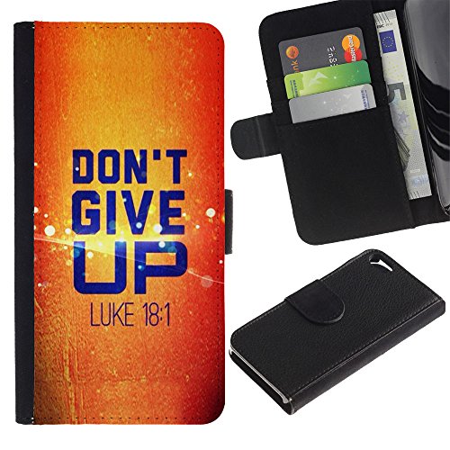 6001500847373 - OMEGA CASE / APPLE IPHONE 5 / 5S / GIVE ALL YOUR CARES TO THE LORD / SLIM PU LEATHER WALLET CREDIT CARD CASE COVER SHELL ARMOR