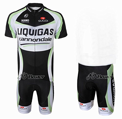 6001508538433 - 2014 OUTDOOR SPORTS PRO TEAM MEN'S SHORT SLEEVE LIQUIGAS CANNONDALE CYCLING JERSEY AND SHORTS SET (SUIT, XL)