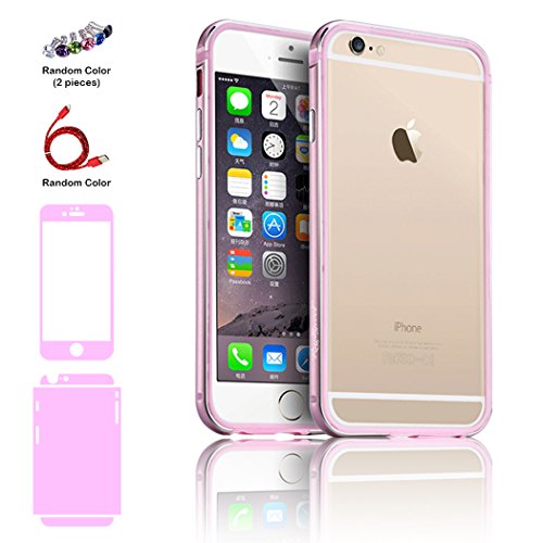 0600209756700 - RAPHYCOOL FULL BODY PROTECTIVE SET FOR 5.5 INCH IPHONE 6S PLUS / 6 PLUS: BUMPER FRAME AND EDGE PROTECTOR SLOT CASE FOR IPHONE 6S / 6 (PINK) + TEMPERED GLASS SCREEN GUARD + BACK STICKER