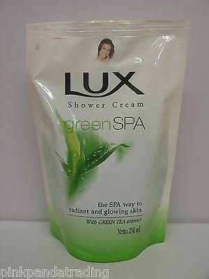 0600303501367 - 4 X LUX SHOWER CREAM GEL REFILLS GREEN SPA WITH GREEN TEA EXTRACT 4X250ML