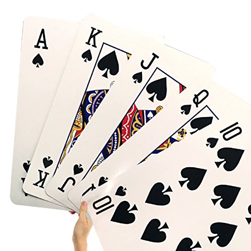 0600310785606 - EASYGO PRODUCT GIANT PLAYING CARDS – NOVELTY JUMBO CARDS FOR KIDS, TEENS OR SENIORS – LARGE PRINT – POKER FULL DECK OF CARDS