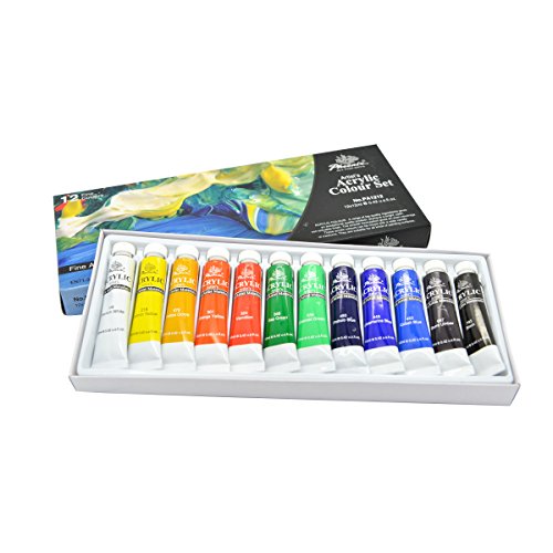 6003152827307 - PHOENIX® QUALITY ACRYLIC COLORS COMPLETE SET OF 12 PAINT TUBES FOR ARTISTS AND STUDENT