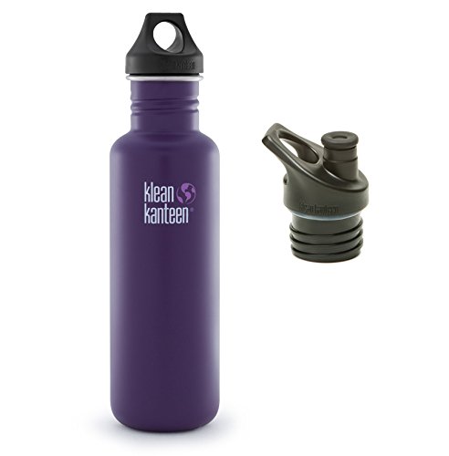 0600316480369 - KLEAN KANTEEN CLASSIC BOTTLE BUNDLE WITH 2 CAPS (LOOP CAP AND SPORT) - BERRY SYRUP, 27 OUNCE