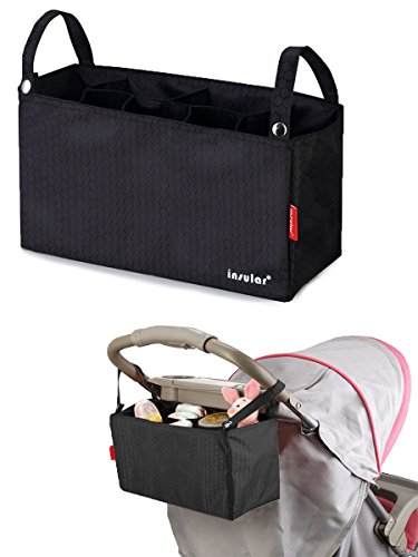 0600346131668 - BABY DIAPER BAG INSERT ORGANIZER STROLLER NAPPY BAG FOR MOM WITH 7 POCKETS, TURN YOUR FAVORITE TOTE BAG INTO A TRENDY DIAPER BAG (BLACK)