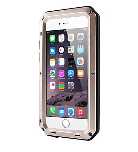 0600346656468 - IPHONE 6 PLUS,IPHONE 6S PLUS(5.5) CASE, PROTOCOL WATERPROOF SHOCKPROOF DUST/DIRT PROOF ALUMINUM METAL MILITARY HEAVY DUTY PROTECTION CASE FOR IPHONE 6/6S PLUS (GOLD)+1 CAN COOLER