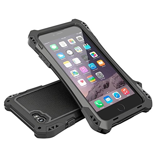 0600346656840 - CARBON FIBER ALUMINUM METAL GORILLA GLASS HEAVY DUTY IPHONE 6 PLUS/6S PLUS CASE(5.5) WATERPROOF SHOCKPROOF DIRTPROOF COVER CASE PHONE SHELL WITH A HOOK (BBB)