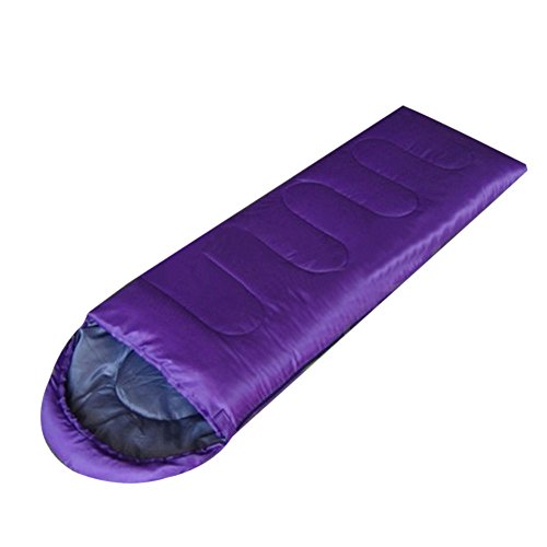 0600346996939 - EASY TO CARRY LIGHT WEIGHT WARM COMFORTABLE OUTDOOR SPORTS WATERPROOF COMPING HIKING SLEEPING BAG WITH PLUS HAT (PURPLE)