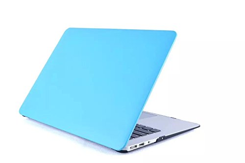 0600380060269 - HASESS® AIR 13-INCH LEATHER HARD CASE FOR LEATHERETTE SOFT-TOUCH SNAP-ON SHELL COVER LAPTOP FOLIO SKIN SLEEVE FOR APPLE MACBOOK AIR 13.3 A1369 A1466 (BLUE)