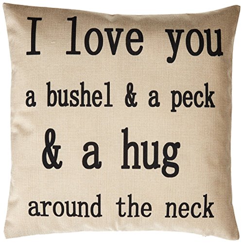 6004638965704 - GENERIC I LOVE YOU A BUSHEL AND A PECK PERSONALIZED COTTON BLEND LINEN THROW PILLOW CUSHION COVERS, BEIGE, 18 X 18