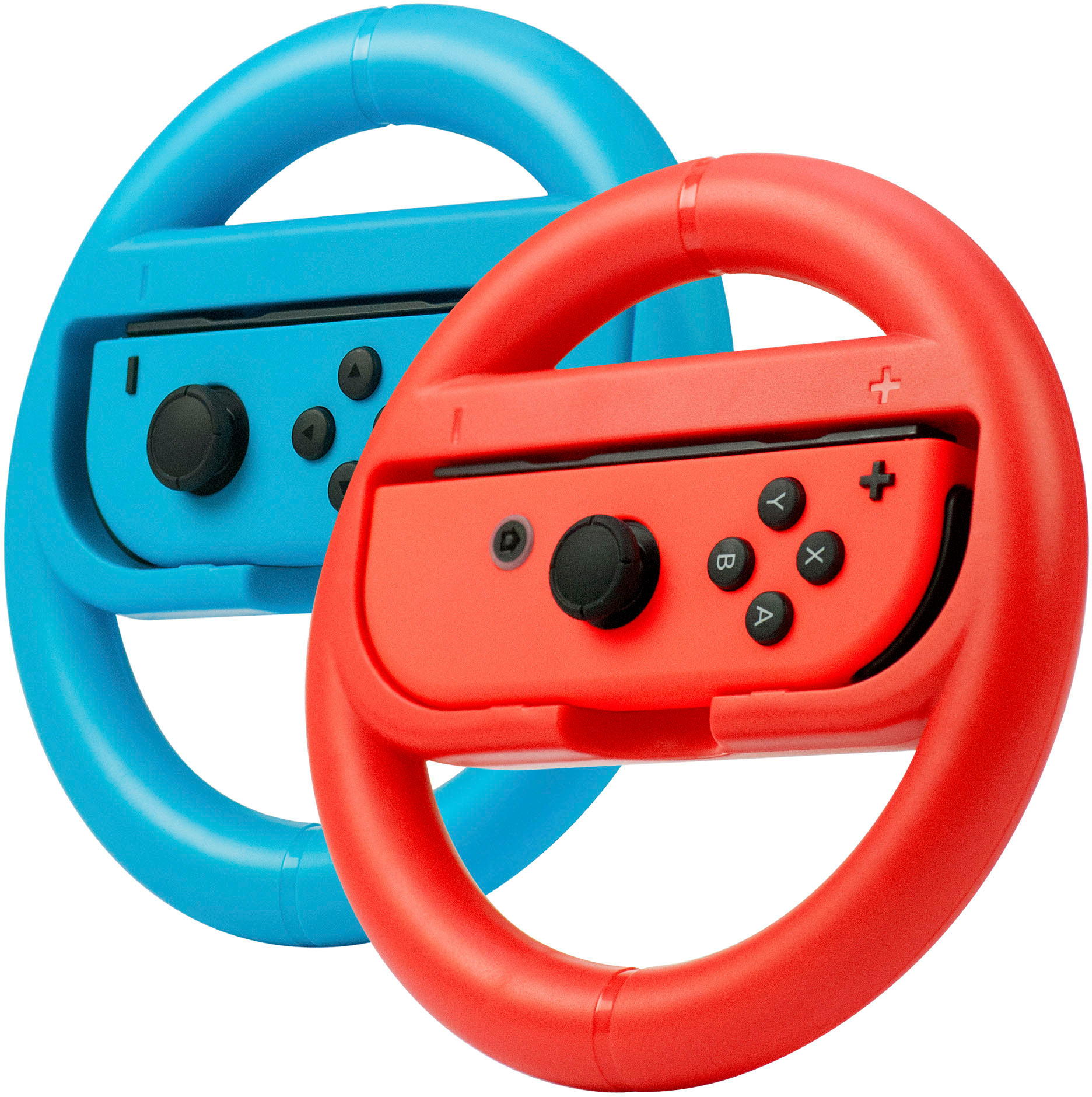 0600603264375 - ROCKETFISH™ - JOY CON RACING WHEEL TWO PACK FOR NINTENDO SWITCH & SWITCH OLED - RED/BLUE