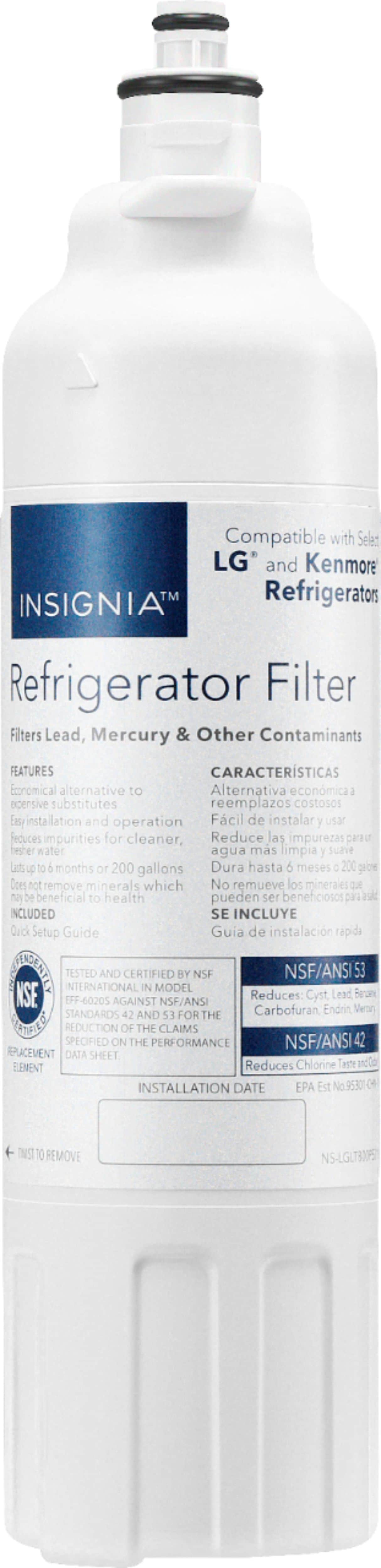 0600603266386 - INSIGNIA™ - NSF 42/53 WATER FILTER REPLACEMENT FOR SELECT LG AND KENMORE REFRIGERATORS - WHITE