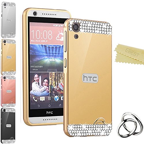 0600649050840 - (1-PACK)HTC DESIRE 626 626S DETACHABLE CASE, EBEST LUXURY 3D HANDMADE BLING MIRROR ACRYLIC STRONG PC BACK COVER CASE AND PREMIUM METAL BUMPER FRAME FOR HTC DESIRE 626 626S, GOLD WITH BLING MIRROR