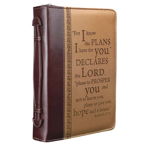 6006937082335 - I KNOW THE PLANS LEATHER LARGE TWO-TONE BIBLE COVER